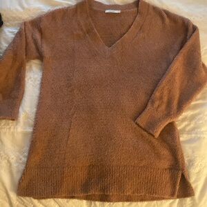 Furry v-neck sweater